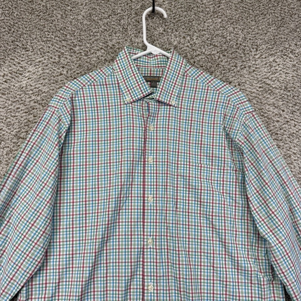Peter Millar Shirt Mens Large Summer Comfort Performance Long Sleeve Button Down - Picture 5 of 16